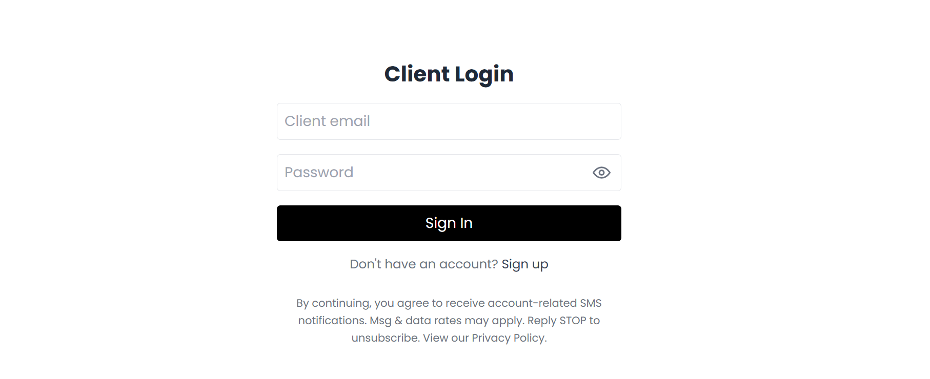 Client Sign Up